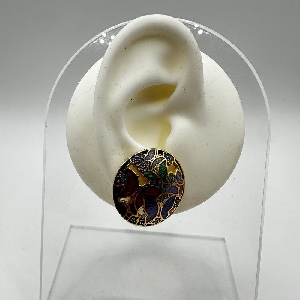 Vintage butterfly cloisonne post stud earrings! - Picture 10 of 12